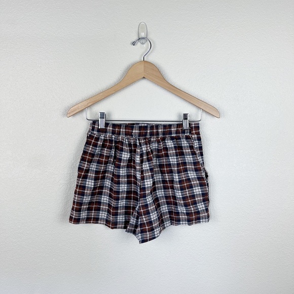 Altar’d State Plaid High Rise Brown Shorts Sz Small - Picture 4 of 6